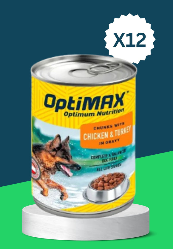 OPTIMAX DOG CAN: CHICKEN & TURKEY - 12PCS